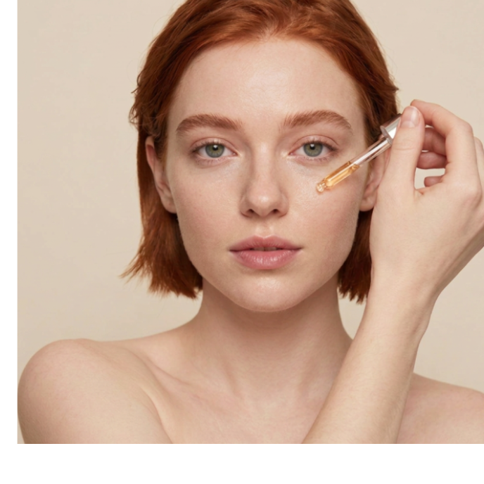 Modelo aplicándose el serum facial